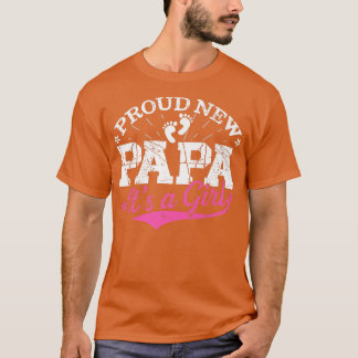 Distressed Gender Reveal Proud New Papa It's A Gir T-Shirt