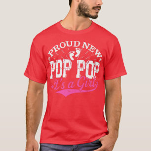 Distressed Gender Reveal Proud New Pop Pop It's A T-Shirt