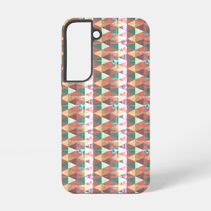 Distressed Geometric Boho Pattern Galaxy S22 Cases