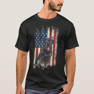 Distressed Giant Schnauzer American Flag Patriotic T-Shirt