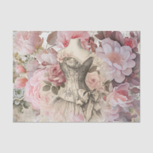Distressed Girly Ephemera Floral Fashion Scrapbook Tissue Paper