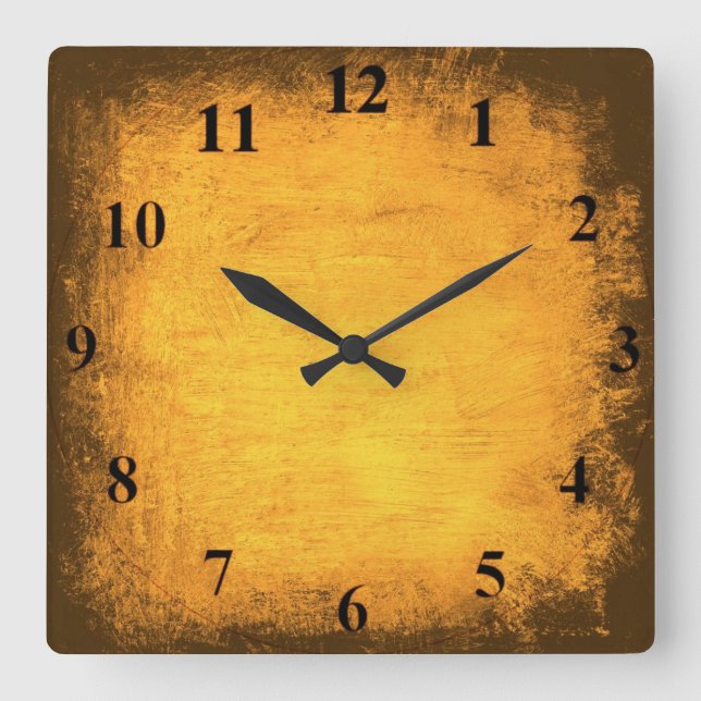 Distressed Gold Wall Clock (Front)