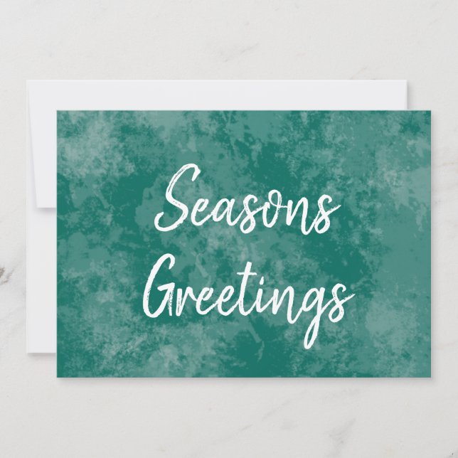 Distressed Green Chalkboard Seasons Greetings Holiday Card (Front)