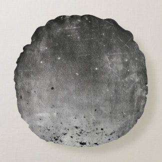 Distressed Grey & Black Texture Round Cushion