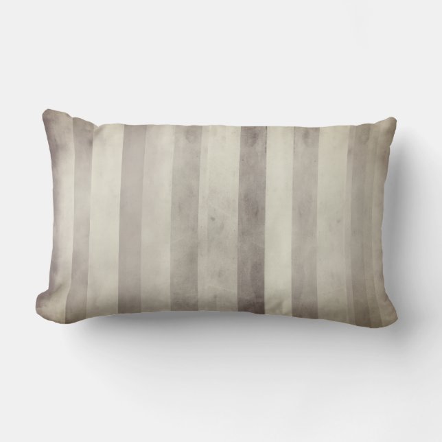 distressed  grey stripes pillow for home decor (Front)
