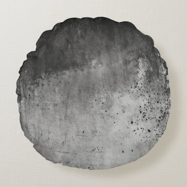 Distressed Grey Texture Round Cushion (Front)