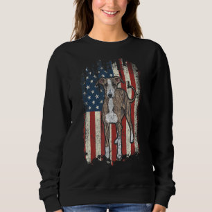 Distressed Greyhound American Flag Patriotic Dog Sweatshirt