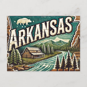 Distressed Grunge Arkansas Postcard