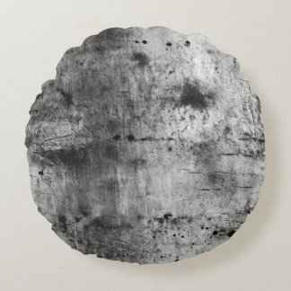 Distressed Grunge Grey & Black Texture Round Cushion