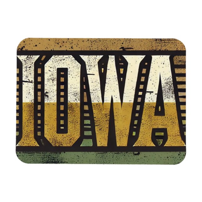Distressed Grunge Iowa Magnet (Horizontal)