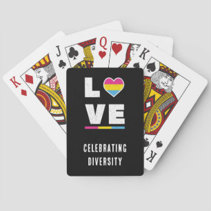 Distressed Grunge Love LGBTQ Pansexual Pride Flag Playing Cards