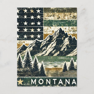 Distressed Grunge Montana Postcard