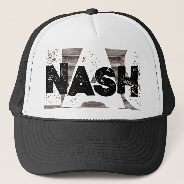 distressed grunge NASHVILLE lettering | Trucker Ha Trucker Hat (Front)