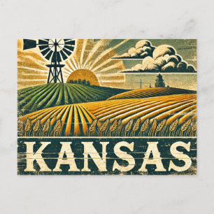 Distressed Grunge Nebraska Postcard