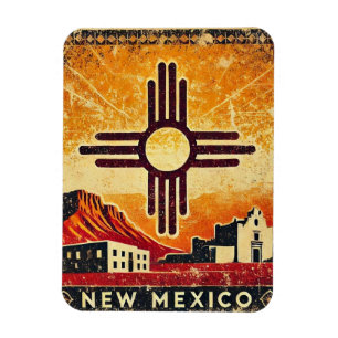 Distressed Grunge New Mexico  Magnet