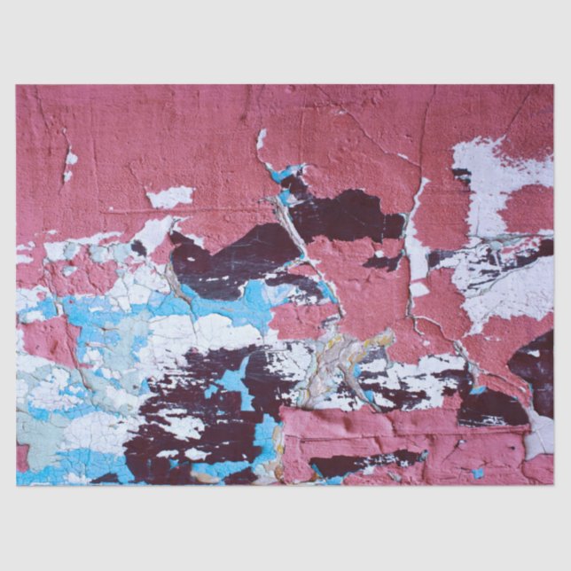 Distressed Grunge Red Paint Urban Loft DIY Decor Tissue Paper (Front)