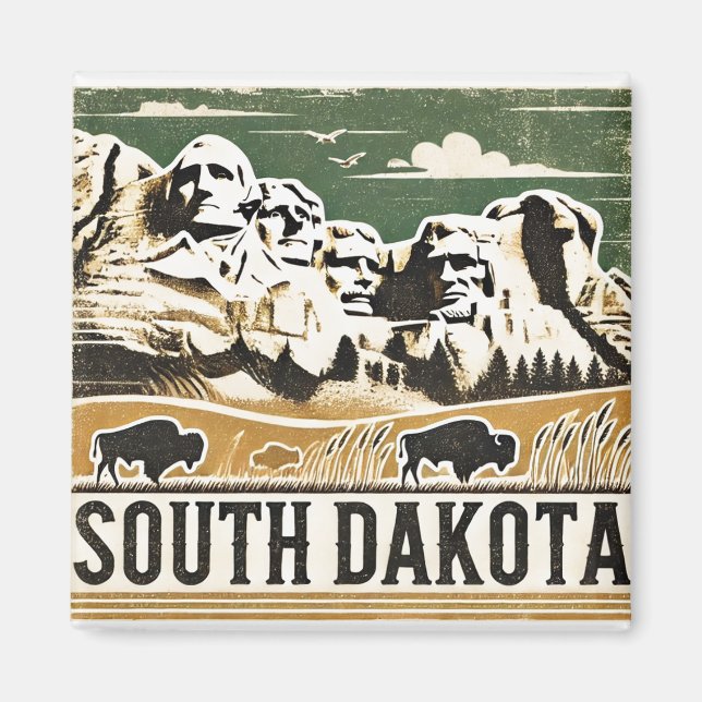 Distressed Grunge South Dakota Magnet (Front)