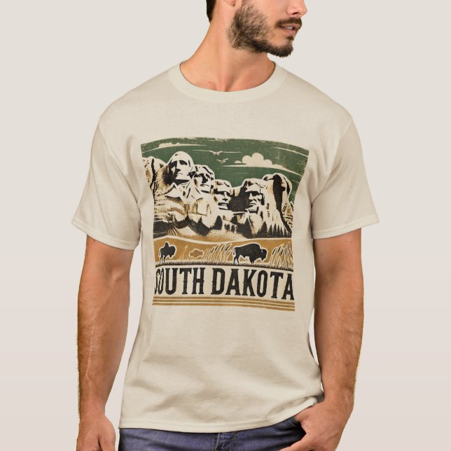 Distressed Grunge South Dakota T-Shirt (Front)