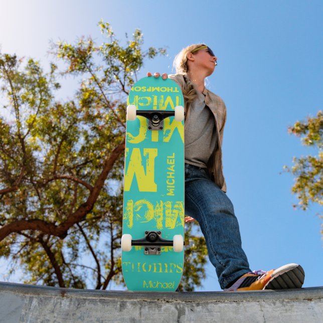 Distressed Grunge Urban Typography Word Cloud Skateboard (Outdoor 1)
