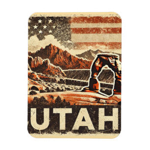 Distressed Grunge Utah Magnet