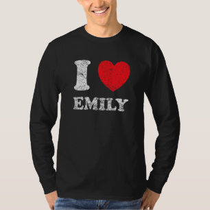 Distressed Grunge Worn Out Style I Love Emily T-Shirt