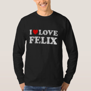 Distressed Grunge Worn Out Style I Love Felix T-Shirt