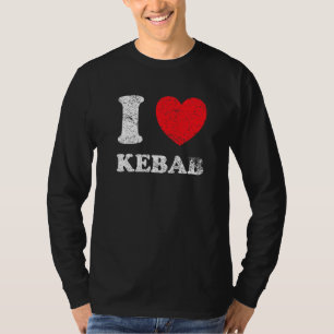 Distressed Grunge Worn Out Style I Love Kebab T-Shirt