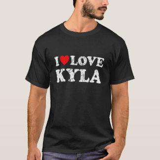 Distressed Grunge Worn Out Style I Love Kyla T-Shirt