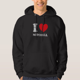 Distressed Grunge Worn Out Style I Love Mitchell Hoodie