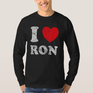 Distressed Grunge Worn Out Style I Love Ron T-Shirt
