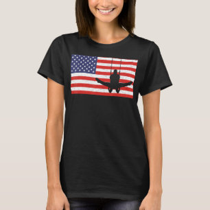 Distressed Gymnastic Rings USA American Flag Vinta T-Shirt