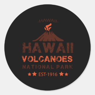 Distressed Hawaii Volcanoes National Park Classic Round Sticker