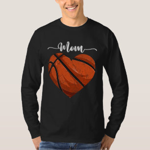 Distressed Heart Basketball Mom Heart Cute Mother T-Shirt