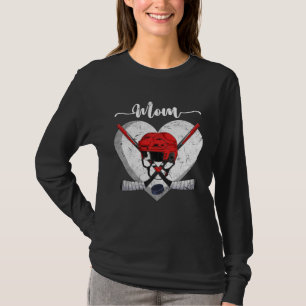 Distressed Heart Hockey Mom Heart Cute Mother s Da T-Shirt
