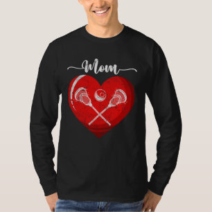 Distressed Heart Lacrosse Mom Heart Cute Mother s  T-Shirt