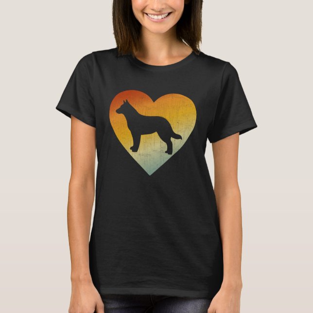 Distressed Heart Retro Men Women Australian Cattle T-Shirt (Front)