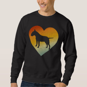 Distressed Heart Retro Men Women Bull Terrier Dog Sweatshirt