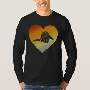 Distressed Heart Retro Style Men Women Pangolins T-Shirt