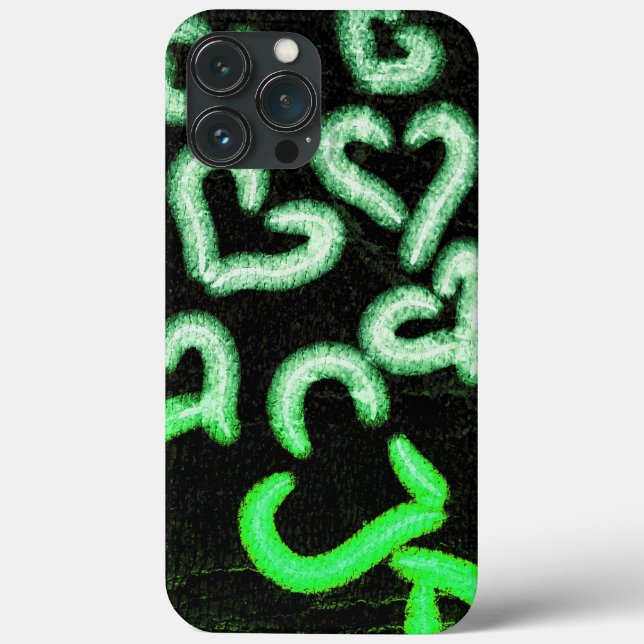 Distressed Hearts Green Case-Mate iPhone Case (Back)