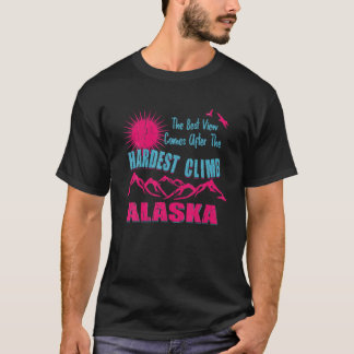 Distressed Hiking Vintage Mountain Trail Sunset Al T-Shirt