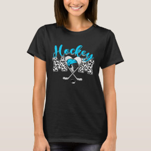 Distressed Hockey Heart Hockey Mom Mother s Day T-Shirt