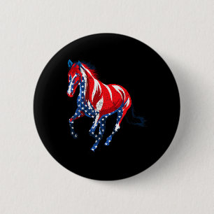Distressed Horse Usa American Flag Vintage Horseba 6 Cm Round Badge