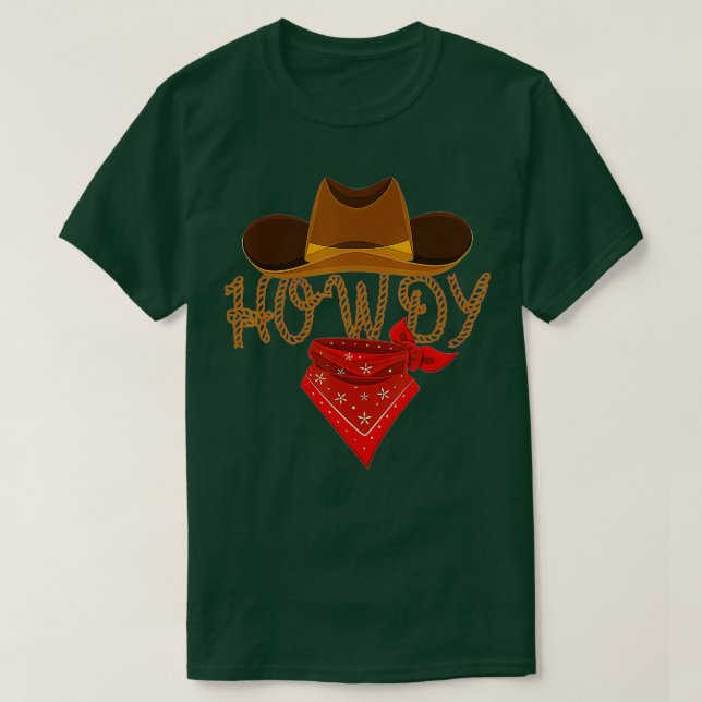 Distressed Howdy Cowboy  T-Shirt (Design Front)