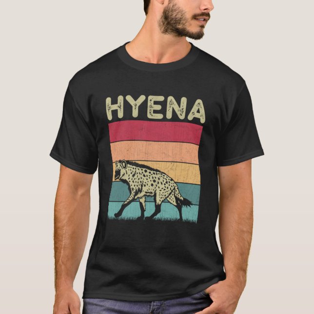 Distressed Hyena Lover Boys Girls Retro Style Hyen T-Shirt (Front)