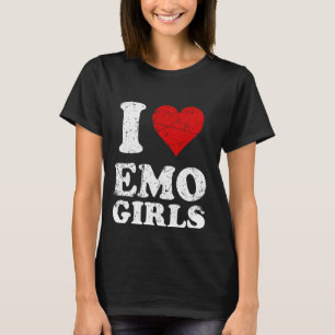 Distressed I Heart Emo Girls I Love Emo Girls T-Shirt
