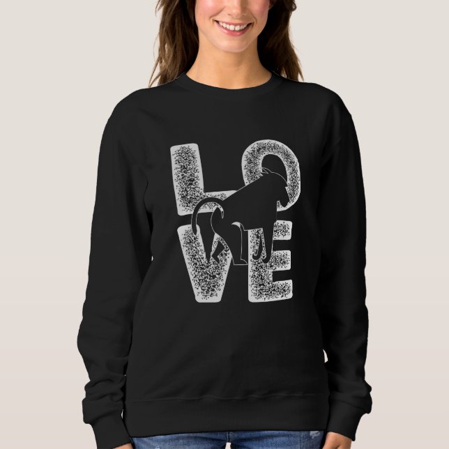 Distressed I Love Baboon Idea For Primates Sweatshirt (Front)
