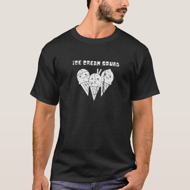 Distressed Ice Cream Squad Cone Summer Sweet Desse T-Shirt (Front)