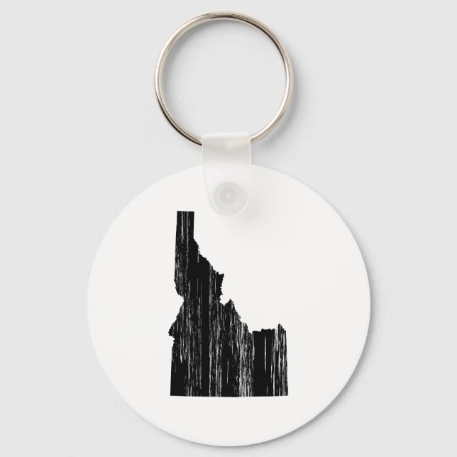 Distressed Idaho State Outline Key Ring (Front)