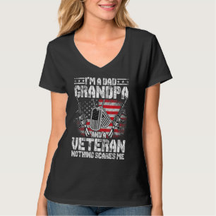 Distressed I'm A Dad Grandpa Veteran Father's Day T-Shirt