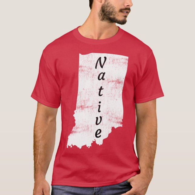 Distressed Indiana Native Design Oversized T-Shirt (Front)